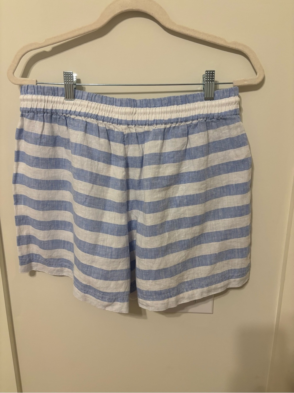 Lou & Grey Blue and White Striped Drawstring Shorts - Picture 2 of 4